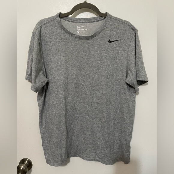 Nike Other - The Nike Tee Dri Fit Athletic Cut Short sleeve Gray Classic T Shirt swoosh Logo